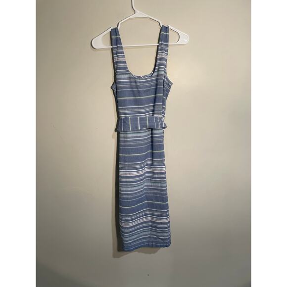 Marine Layer Brea Striped Tie Front Knee Length Cotton Dress - Picture 5 of 10